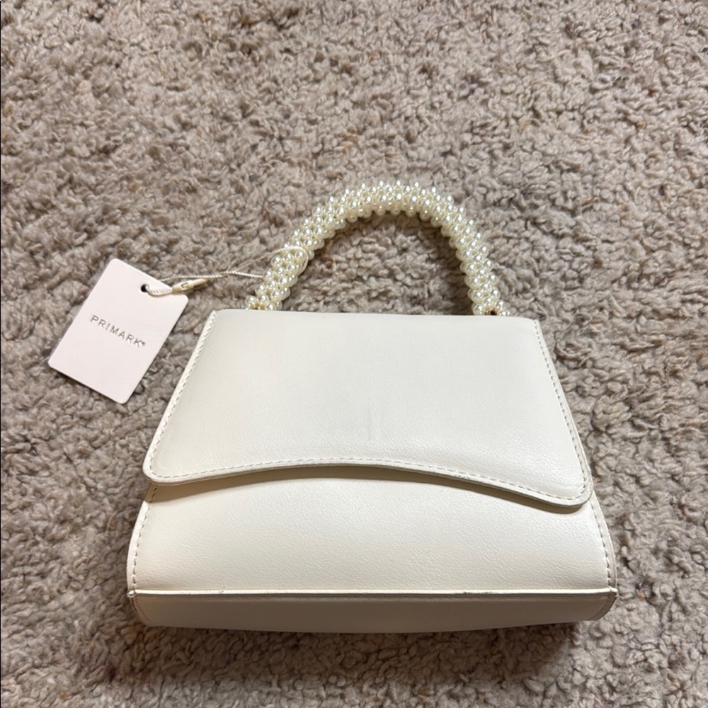 Primark White Mini Bag with Braided Handle